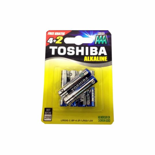 Bateri Toshiba alkaline AAA 4+2 falas (6 copë)