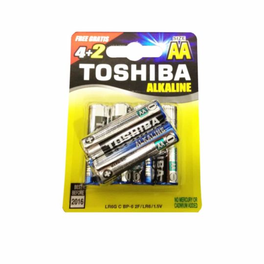 Bateri Toshiba alkaline AA 4+2 falas (6 copë)