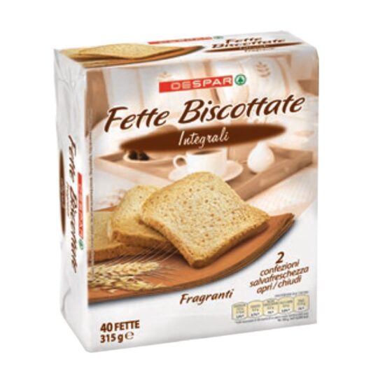 DESPAR FETTE BISCOTATTE INTEGRALE 40CP 315GR