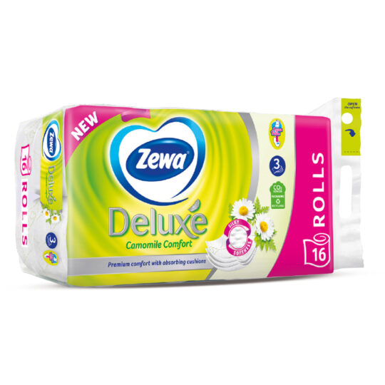 LETER HIGJENIKE ZEWA DELUXE CAMOMILE 3 PLY 16ROLLS