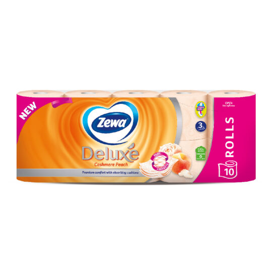 LETER HIGJENIKE ZEWA DELUXE PEACH 3 PLY 10 ROLLS