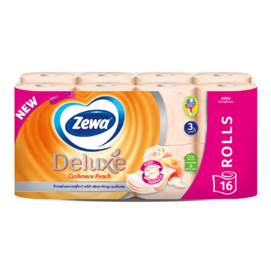 LETER HIGJENIKE ZEWA DELUXE PEACH 3 PLY 16 ROLLS